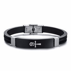 Stainless steel curved brand bracelet