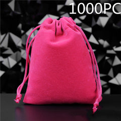 Flannel Drawstring Jewelry Solid Drawstring Pocket