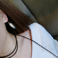 Exaggerated Personalized Large Leaves Enamel Earrings