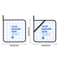 Two-Piece Set Of Square Insulated Pot Holders