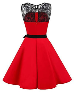 Lace Stitching Sleeveless Plus Size Dress Bottle