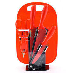 Colored Fruit Knife With Cutting Board Kitchen Box Gift Knives