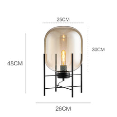 Modern Scandinavian Industrial Style Glass Tetrapod Table Lamp
