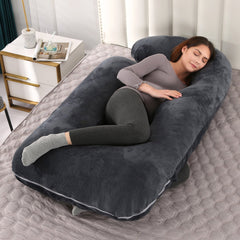 Pillow Lying On The Side With Detachable Crystal Velvet G-shaped Waist Pillow