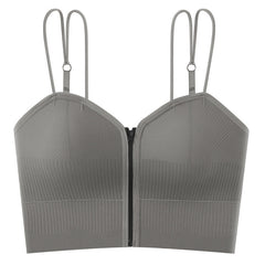 Fashion Zipper With Beautiful Back Suspender Vest