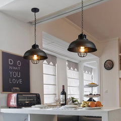 Retro Restaurant Restaurant Dining Table Single-head Iron Pot Cover Lampshade Chandelier