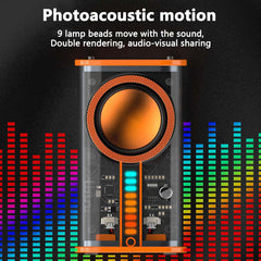 K07 Transparent Mecha Wireless Bluetooth Speaker Sound Light Rhythm Subwoofer TWS Stereo Cyberpunk Music Center Hands-free Call