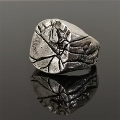 Vintage Jewelry Ring Alloy Cracked Hand Jewelry