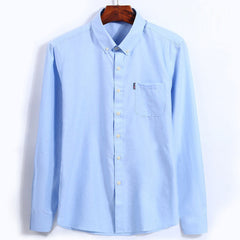 NAVY BLUE  New All Season Plus Size Oxford Shirt Men's long sleeve Shirt