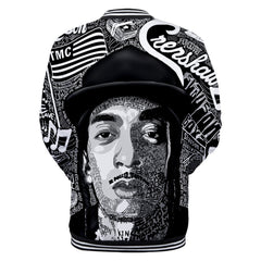Trendy nipsey hussle casual 3D baseball uniform