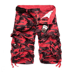 Men's Loose Casual Camouflage Overalls Large Size Multi-pocket Five-point Pants Men's Beach Pants
