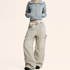 Womens Versatile Retro American-style Workwear Denim Jeans