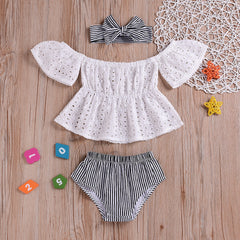 Striped triangle shorts turban