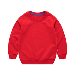 Boys Korean Round Neck Solid Color Loose Long Sleeve Pullover