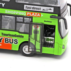 Urban Double-decker  Top Bus Bus Toy Sound And Light Pull Back Children's Car