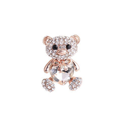 Little bear love crystal brooch female