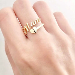 Customized Name Men Women Ring Personalized Love Heart Fashion Stainless Steel Rings Jewelry Valentine's Day Gifts