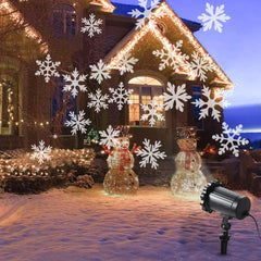 LED Christmas Blizzard Snowflake Laser Light Snowfall Projector Moving Snow Garden Laser Projectors Lamp For New Year Party Decor Lawn Lamps