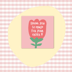 50 PcsPack Square Simple Thank-you Card Coated Paper Business Cards