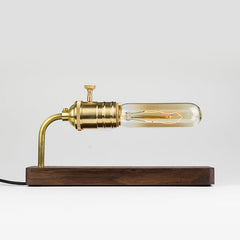 Solid Wood Brass Vintage Bedside Table Lamp