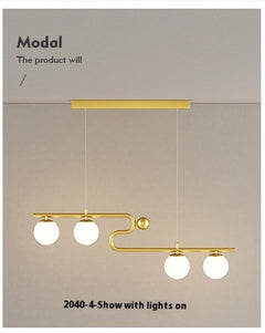 Simple Modern Creative Rectangle Dining Table Starry Chandelier