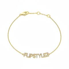 Gold Personalized 925 Sterling Silver Full Pave Diamond Year Bracelet | Custom DIY Number Digital Date Charm Bracelet for Women, Jewelry Gift for Her