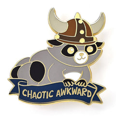 Hymgho Dice: Alternative Alignments Enamel Pin - Chaotic Awkward - Raccoon