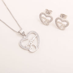 Heart-shaped Zircon Women's Necklace Suit