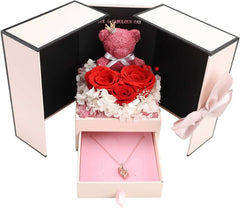 Preserved Flower Jewelry Box Necklace Bracelet Birthday Gift