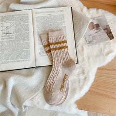 Women's Winter Thick Wool Socks Yellow Series Cashmere Bunching S