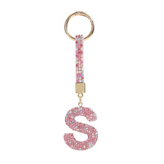 Home Fashion Simple Full Diamond Letter S Keychain