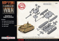 Flames of War: German Panzer IV Tank Platoon (Late War)