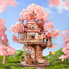 Wooden Puzzle: Sakura Tree House