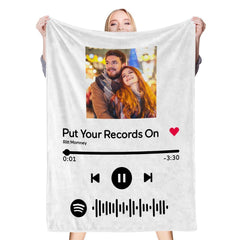 Music Code Personalized Photo Printing Blanket Flannel