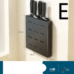 Perforation-free Wall-mounted Knife Storage Rack For Kitchen