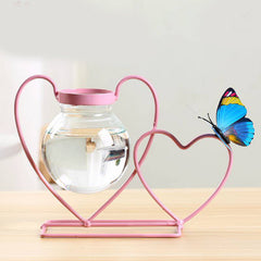 Creative Wrought Iron Table Decoration Hydroponic Vase