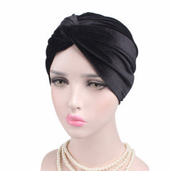 Autumn Winter Velvet Stretch Bandana Hat