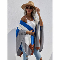 Women's Check Plus Size Loose Knit Cardigan