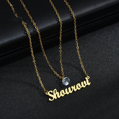 Double Layer Necklace Female English Alphabet Clavicle Pendant