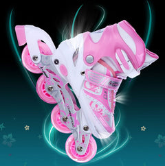 Skate Children Full Set Beginner Adjustable Skate Shoes Boys Roller Skates Women