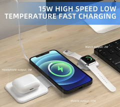 3-in-1 Magnetic Foldable Wireless Charging Station for Multi-Device Phones and Gadgets