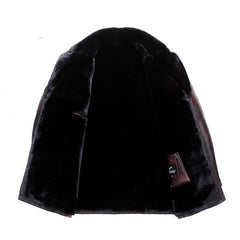 Men's Winter Lapel Thickening Leather Coat