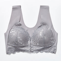 Comfortable Plus Size Backless Bra Lace Push Up Front Closure Bra