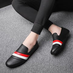 Waterproof Non-slip Chef Men's Shoes For Work Casual Leather Shoes For Hairdresser Black Peas Shoes