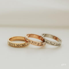 S925 Sterling Silver Personalized Custom Glossy Ring Men