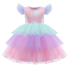 Mesh Sequin Dress For Children