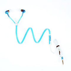 Luminous Metal Zipper Headphones With Microphone
