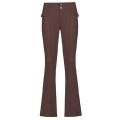 Women's New Sexy Low-waist Side Pockets Retro Slim-fit Micro Trousers Casual Trousers