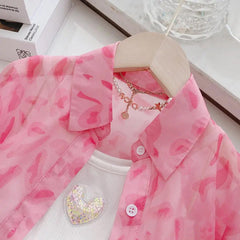 Girls' Summer Suits Sun Protective Clothes Coat Shorts Two-piece Thin