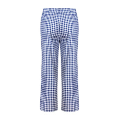 Cropped Pants With Checkered Panels For Versatility